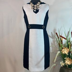 Tahari Sleeveless Colorblock Sheath Dress Sz 6